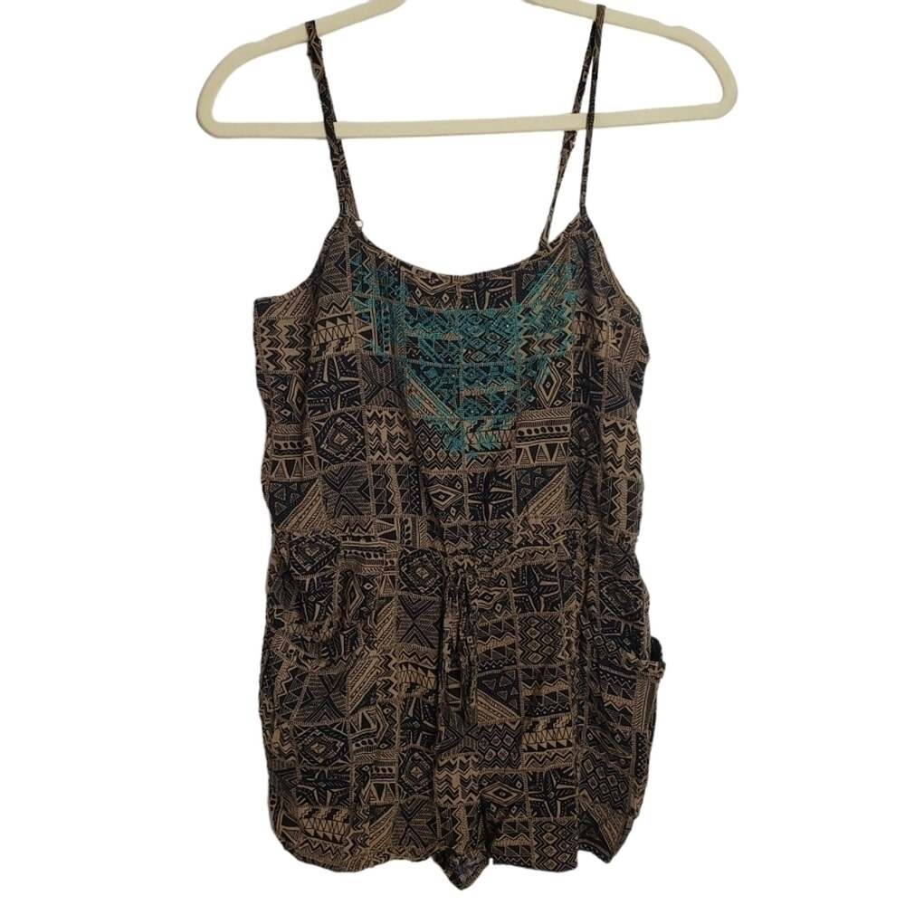 Forever 21 Boho Aztec Patterned Romper - Shorts with Adjustable Straps Medium